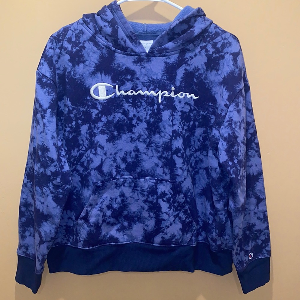 CHAMPION Blue Tie-Dye Hoodie